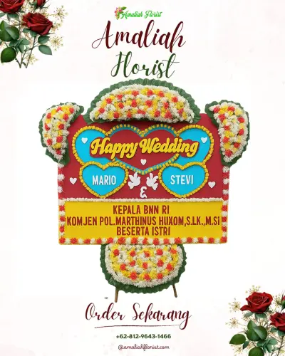 Karangan Papan Bunga Pernikahan di Anggut Bawah